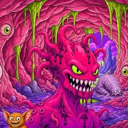 Oozlings #4289, Mutated Squid · Flesh Cave