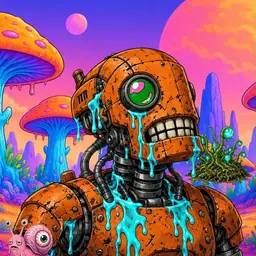 Oozlings #4291, Rusty Robot · Mushroom Desert