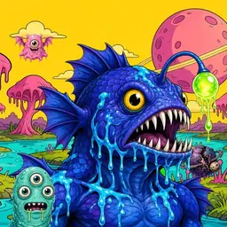Oozlings #4292, Anglerfish · Turquoise Swamp
