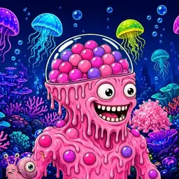 Oozlings #4295, Gumball Brain · Glow Reef