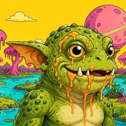 Oozlings #430, Toad Goblin · Turquoise Swamp