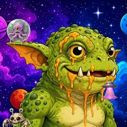 Oozlings #4306, Toad Goblin · Void Nebula