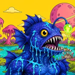 Oozlings #431, Anglerfish · Turquoise Swamp