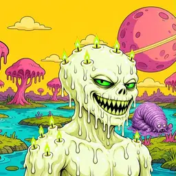 Oozlings #4311, Mutated Candle Wax · Turquoise Swamp
