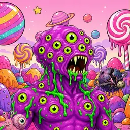 Oozlings #4315, Mutated Eyeball Cluster · Candy Planet