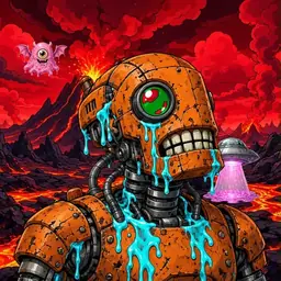 Oozlings #4316, Rusty Robot · Lava Fields