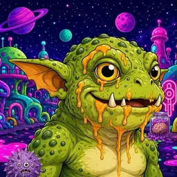 Oozlings #4319, Toad Goblin · Neon City