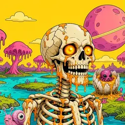 Oozlings #432, Skull · Turquoise Swamp