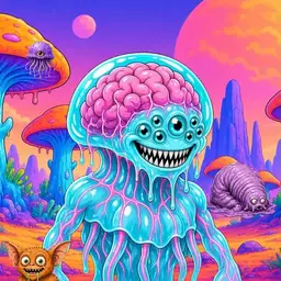 Oozlings #4326, Jellyfish Brain · Mushroom Desert