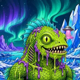 Oozlings #4328, Swamp Fish · Aurora Ice