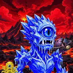 Oozlings #4336, Mutated Ice Cyclops · Lava Fields