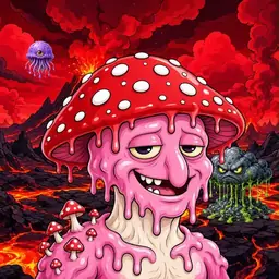 Oozlings #4338, Mushroom Head · Lava Fields