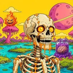 Oozlings #4339, Skull · Turquoise Swamp