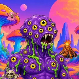 Oozlings #4341, Eyeball Cluster · Mushroom Desert