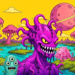 Oozlings #4346, Squid · Turquoise Swamp