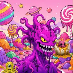 Oozlings #4349, Squid · Candy Planet