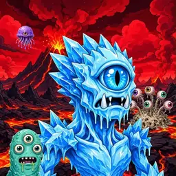 Oozlings #4358, Ice Cyclops · Lava Fields