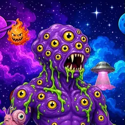 Oozlings #436, Eyeball Cluster · Void Nebula