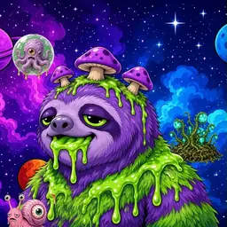 Oozlings #4361, Slime Sloth · Void Nebula