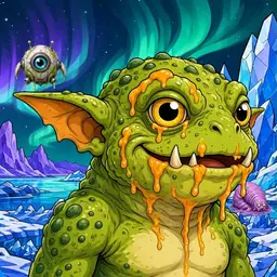 Oozlings #4363, Toad Goblin · Aurora Ice