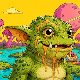 Oozlings #4365, Toad Goblin · Turquoise Swamp