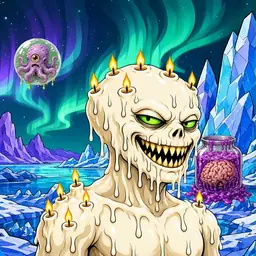 Oozlings #4366, Candle Wax · Aurora Ice