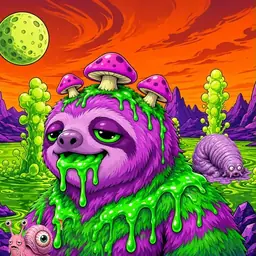 Oozlings #4368, Mutated Slime Sloth · Acid Lake
