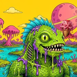 Oozlings #4374, Swamp Fish · Turquoise Swamp