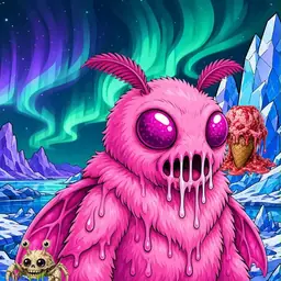 Oozlings #4377, Mutant Moth · Aurora Ice