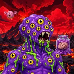 Oozlings #4378, Eyeball Cluster · Lava Fields