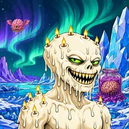 Oozlings #4380, Candle Wax · Aurora Ice