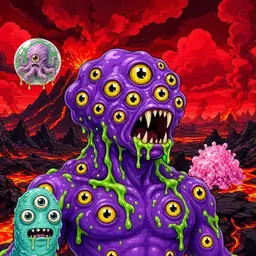 Oozlings #4381, Eyeball Cluster · Lava Fields