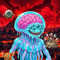 Oozlings #4387, Jellyfish Brain · Lava Fields