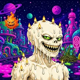 Oozlings #4390, Candle Wax · Neon City