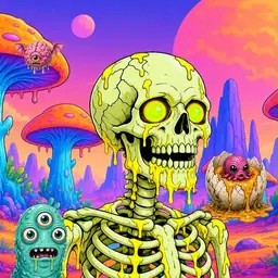 Oozlings #4394, Mutated Skull · Mushroom Desert