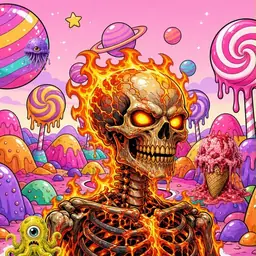 Oozlings #4397, Fire Skull · Candy Planet