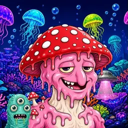 Oozlings #4400, Mushroom Head · Glow Reef