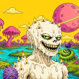Oozlings #4410, Candle Wax · Turquoise Swamp