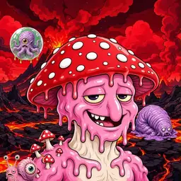 Oozlings #4415, Mushroom Head · Lava Fields