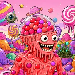 Oozlings #4423, Mutated Gumball Brain · Candy Planet