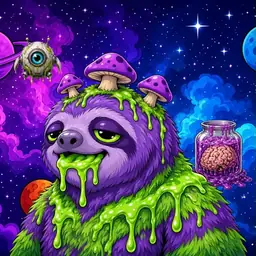 Oozlings #4430, Slime Sloth · Void Nebula