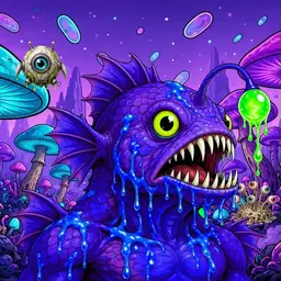 Oozlings #4432, Mutated Anglerfish · Fungus Forest