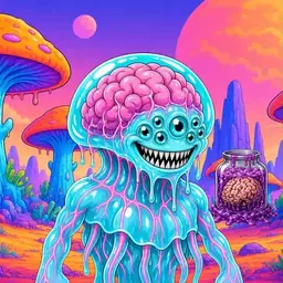 Oozlings #4433, Jellyfish Brain · Mushroom Desert