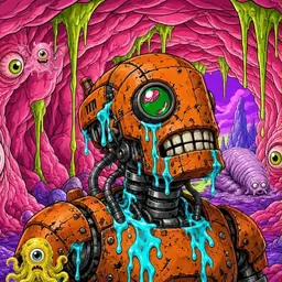 Oozlings #4435, Rusty Robot · Flesh Cave