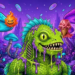 Oozlings #4438, Swamp Fish · Fungus Forest