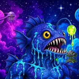 Oozlings #4442, Anglerfish · Void Nebula