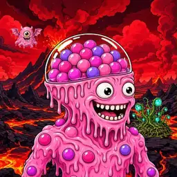 Oozlings #4450, Gumball Brain · Lava Fields