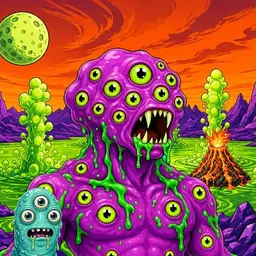 Oozlings #4452, Mutated Eyeball Cluster · Acid Lake