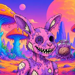 Oozlings #4455, Zombie Bunny · Mushroom Desert