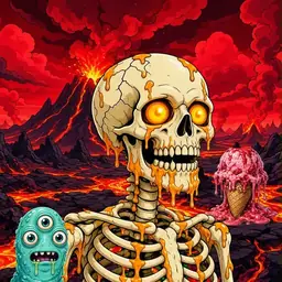 Oozlings #4458, Skull · Lava Fields
